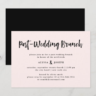 Moderne wens   Post Bruiloft Brunch Blush Roze Kaart
