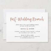 Moderne wens | Post Bruiloft Brunch Faux Roos Gold Kaart (Voorkant)