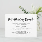 Moderne wens | Post Bruiloft Brunch Zwart-wit Kaart (Staand voorkant)