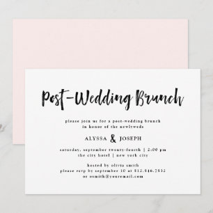 Moderne wens   Post Bruiloft Brunch Zwart-wit Kaart