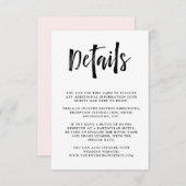 Moderne wens | Zwart-wit bruiloft Gast Detail Informatiekaartje (Voorkant / Achterkant)