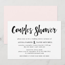 Moderne wens | Zwart-wit Couples Douche Kaart