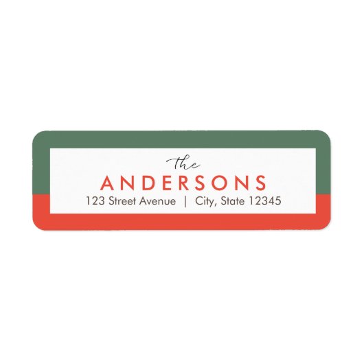 Moderne wensen BEWERKBARE KLEUR Vakantie Adres Lab Etiket (Voorkant)