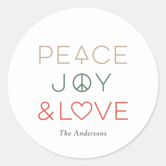 Moderne Wensen BEWERKBARE KLEUR Vakantie Sticker (Voorkant)