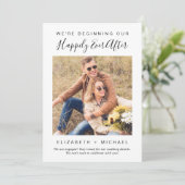 Moderne 'We're Engaged' Foto Verlovingsaankondigin Aankondiging (Staand voorkant)