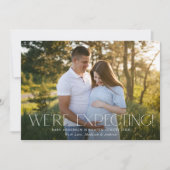 Moderne We're Expecting Foto Zwangerschap Aankondiging (Voorkant)