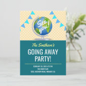 Moderne Wereldbol van de wereld die weggaat nodigt Kaart (Staand voorkant)