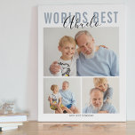 Moderne werelden Best Abuelo 3 Photo Plaque Fotoplaat<br><div class="desc">Een moderne fotocollage verjaardag,  kerstmis,  vaderdag,  speciale cadeau,  met 3 foto's en bewerkbare tekst,  perfect voor papa,  opa,  mama,  opa of een familielid. De stijl van de tekstdoopvont,  de grootte en de achtergrondkleur kunnen worden veranderd door op verdere verbinding na het personaliseren te klikken.</div>