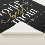 Moderne werelden beste mam elegant zwart en goud sherpa deken (3/4)