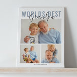 Moderne werelden Beste opa 3 Foto Fotoplaat<br><div class="desc">Een moderne fotocollage verjaardag,  kerstmis,  vaderdag,  speciale cadeau,  met 3 foto's en bewerkbare tekst,  perfect voor papa,  opa,  mama,  opa of een familielid. De stijl van de tekstdoopvont,  de grootte en de achtergrondkleur kunnen worden veranderd door op verdere verbinding na het personaliseren te klikken.</div>