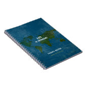 Moderne Wereldkaart Distress Blue Notitieboek (Rechterzijde)