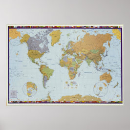 Moderne Wereldkaart Poster