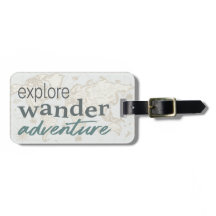 Moderne Wereldkaart reisavontuur Typografie