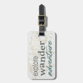 Moderne Wereldkaart reisavontuur Typografie Bagagelabel (Voorkant verticaal)