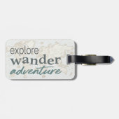 Moderne Wereldkaart reisavontuur Typografie Bagagelabel (Achterkant horizontaal)