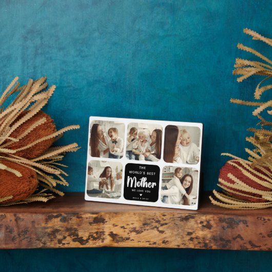 Moderne wereld's beste moeder 5 foto collage fotoplaat (Zijkant)