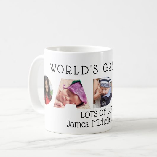 Moderne Wereld's Grootste Daddy Custom Foto Koffiemok (Voorkant links)