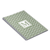 Moderne werkbalk Geometrische monogram Sage Green  Notitieboek (Rechterzijde)