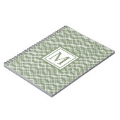 Moderne werkbalk Geometrische monogram Sage Green  Notitieboek (Linkerzijde)