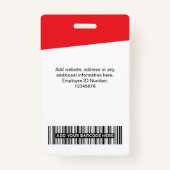Moderne werknemer foto, barcode, Logo, naam Badge (Achterkant)