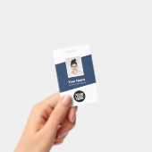Moderne werknemer foto, barcode, Logo, naam Badge (Handheld)