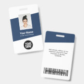 Moderne werknemer foto, barcode, Logo, naam Badge (Voor- en achterkant)