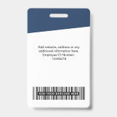 Moderne werknemer foto, barcode, Logo, naam Badge (Achterkant)