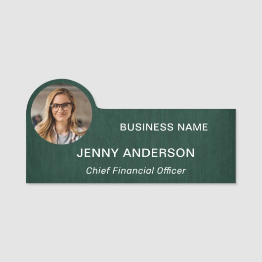 Moderne werknemer Foto Business Classic Naam Tag (Voorkant)