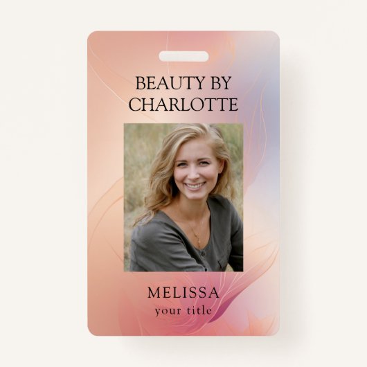 Moderne werknemer foto ID badge (Voorkant)