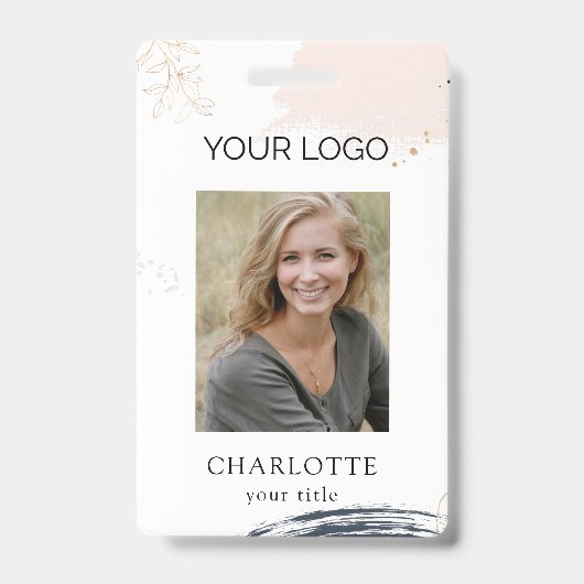 Moderne werknemer foto ID badge (Front)