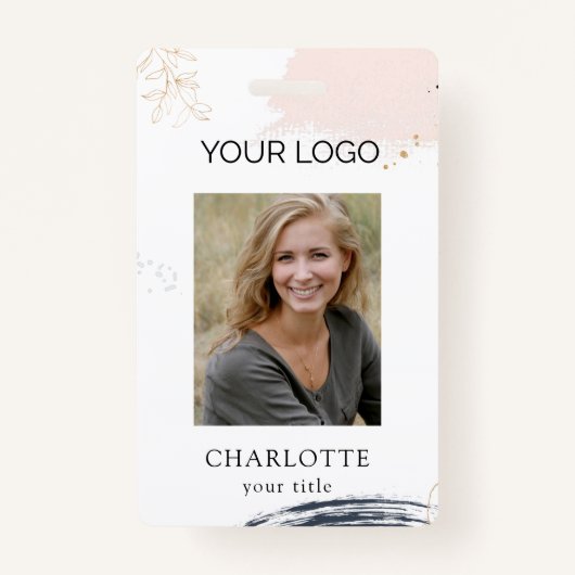Moderne werknemer foto ID badge (Voorkant)