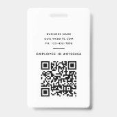 Moderne Werknemer Foto ID Kaart QR Code Wit Badge (Achterkant)