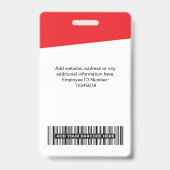Moderne Werknemersfoto, Bar Code, Logo, Naam Badge (Achterkant)