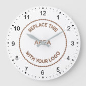 Moderne werkruimtedecor Uw bedrijf Logo White Grote Klok (Voorkant)