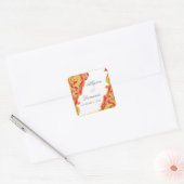 Moderne werveling bloeiend hart tangerine limoen g vierkante sticker (Envelop)