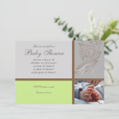 Moderne Werveling in Polka Dot - Baby Boy Shower U Kaart (Staand voorkant)