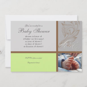 Moderne Werveling in Polka Dot - Baby Boy Shower U Kaart