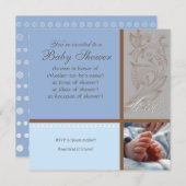 Moderne Werveling in Polka Dot - Baby Boy Shower U Kaart (Voorkant / Achterkant)