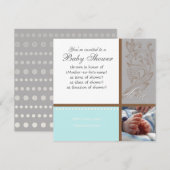 Moderne Werveling in Polka Dot - Baby Boy Shower U Kaart (Voorkant / Achterkant)