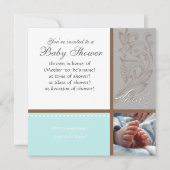 Moderne Werveling in Polka Dot - Baby Boy Shower U Kaart (Voorkant)