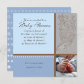 Moderne Werveling in Polka Dot - Baby Boy Shower U Kaart (Voorkant / Achterkant)