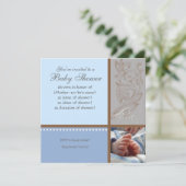 Moderne Werveling in Polka Dot - Baby Boy Shower U Kaart (Staand voorkant)