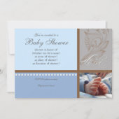 Moderne Werveling in Polka Dot - Baby Boy Shower U Kaart (Voorkant)