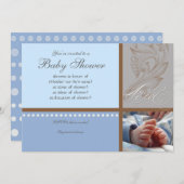 Moderne Werveling in Polka Dot - Baby Boy Shower U Kaart (Voorkant / Achterkant)