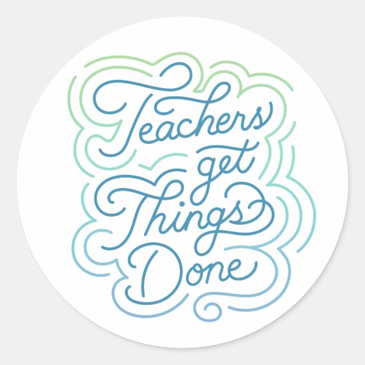 Moderne wervelleerkrachten krijgen dingen gedaan S Ronde Sticker (Voorkant)