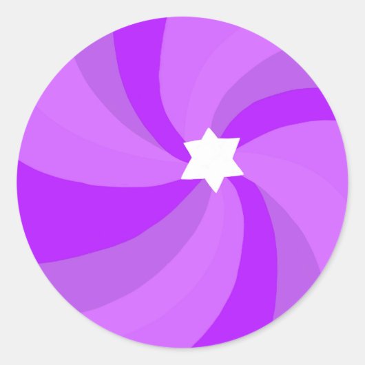 Moderne wervelster van David Bar Mitswa Custom Ronde Sticker (Voorkant)