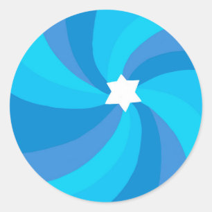 Moderne wervelster van David Bar Mitswa Kleurrijk Ronde Sticker