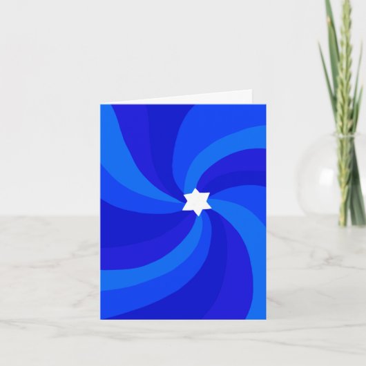 Moderne wervelster van David Custom Bar Bat Mitzva Bedankkaart (Voorkant)