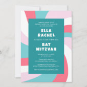 Moderne wervelster van David Custom Bar Bat Mitzva Kaart (Voorkant)