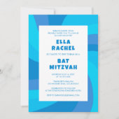 Moderne wervelster van David Custom Bar Bat Mitzva Kaart (Voorkant)